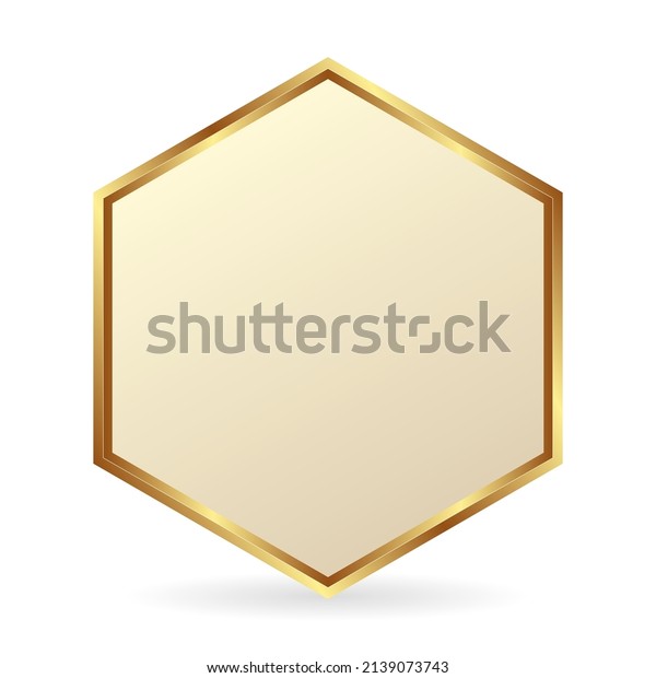 Golden Hexagonal Frame On White Background Stock Vector (Royalty Free ...