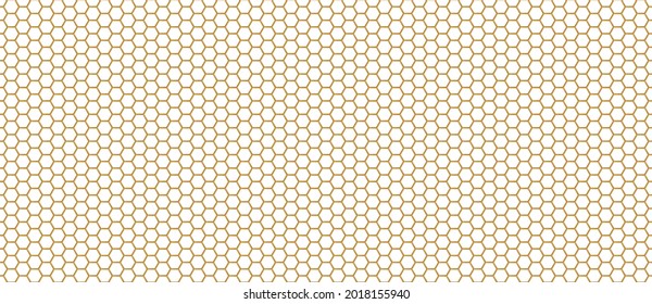Goldene Hexagons auf hellem Hintergrund. Metallwabengewölbe mit geometrischen Ornamenten und minimalistisch abstraktem Vektordesign.