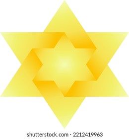 Golden hexagram logo isolated vector illustration. Gold hexagram vector for logo, icon, symbol, business, design or decoration. Golden hexagon star