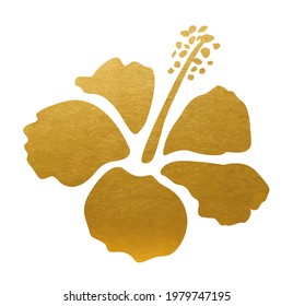 Golden Hibiscus Flower - Vector Shape