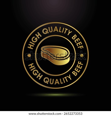 Golden High Quality Beef Seal Emblem for Premium Meat Products and Branding