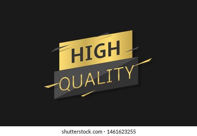 Golden High quality label. Sale banner template, Vector illustration