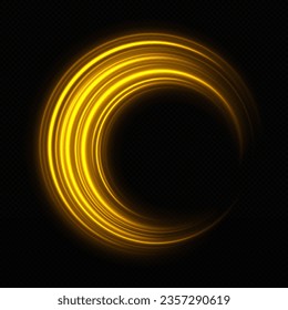 Goldene Hochgeschwindigkeitsstrecken. Spinning glänzender Ring. Luxus glitzernder Schwirl.