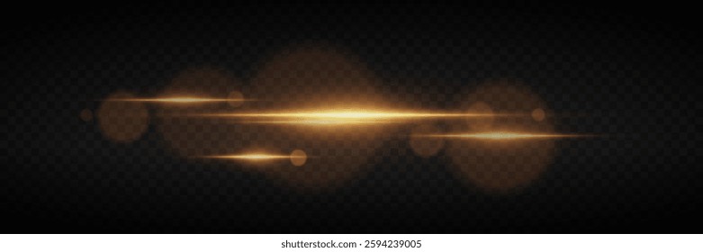 Golden highlights of light, horizontal line of glare.	
