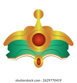 Golden hindu crown design. Vector illustration