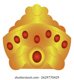 Golden hindu crown design. Vector illustration