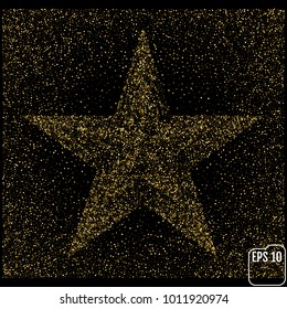 Golden Holidays star isolated on black background