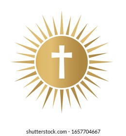 golden holy communion icon- vector illustration