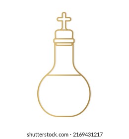 golden Holy oil ampoule, Anointing of the Sick sacrament symbol- vector illustration