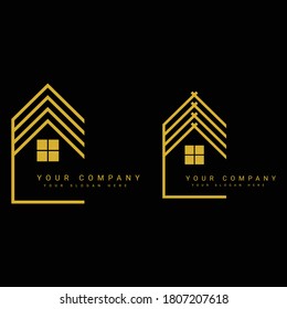 Golden Home Logo set Stock Vector for any Real Estate Company