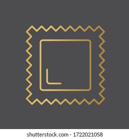 golden homemade ravioli pasta icon - vector illustration