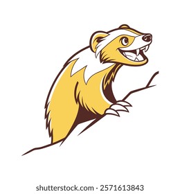 Golden Honey Badger Cartoon Character Bringing Sweetness