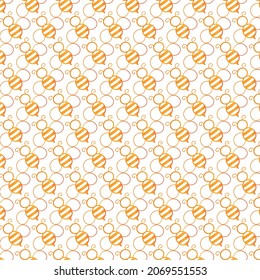 Golden Honeybees pattern design for printing and textile background, Editable eps available