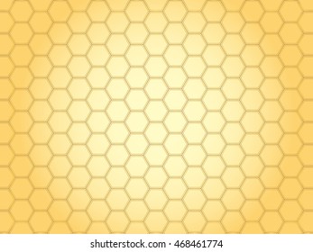 Golden honeycomb cells background. Vector illustration