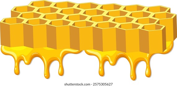 Golden honeycomb dripping with fresh, sweet honey