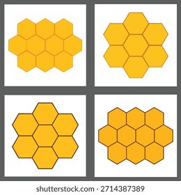 Patrón de panal de abeja de hexágono de geometría dorada 