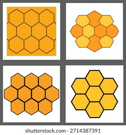 Patrón de panal de abeja de hexágono de geometría dorada 