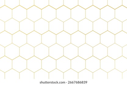 A golden honeycomb pattern, a geometric and abstract design suitable for backgrounds, textures, and modern graphic applications. The pattern is clean, and has a modern look.
