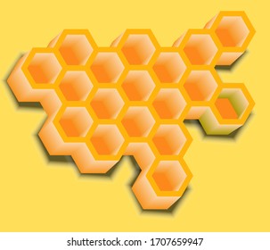 Golden honeycomb with sweet honey 