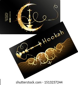 Golden hookah and shisha cafe business card