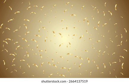 Fondo Horizontal dorado con confeti y espacio para inscripción