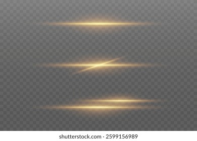 Golden horizontal effects. On a transparent background.