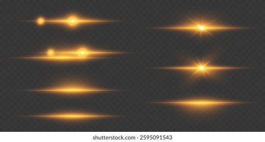 Golden horizontal laser lines effects.