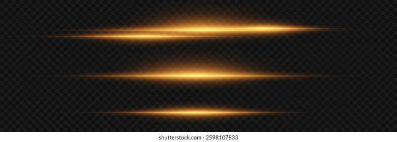 Golden horizontal laser lines effects.