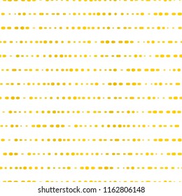 Golden horizontal lines dotted. Seamless vector background. Classic and elegant gold foil on white texture. Great for weddings, partys, celebrations, birthdays, holidays, Christmas, invites, cards