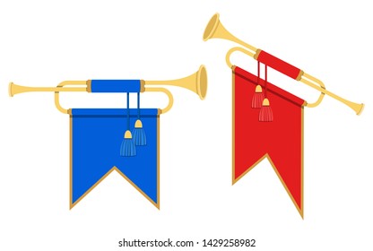 Golden horn trumpet vector design illustration isolated on white background