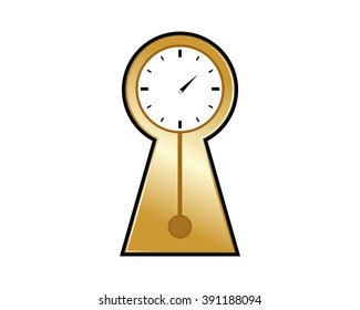 golden horology clock hour time image vector