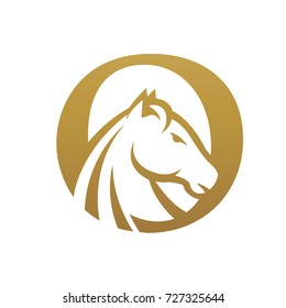 Golden Horse Initial O Vector Logo