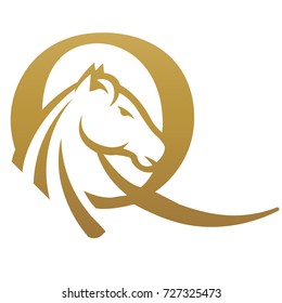 Golden Horse Initial Q Vector Logo