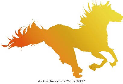 Golden horse silhouette,horse shadow illustration,vector,horse outline,golden animal silhouette,elegant horse,stylized horse,graphic design,horse icon,decorative silhouette

