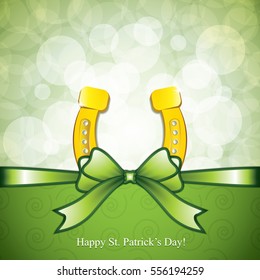 Golden horseshoe design for St. Patricks Day.