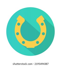 Golden horseshoe icon on a white background. Vector illustration