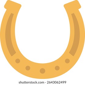 Golden Horseshoe Icon vector design.
Lucky Horseshoe Symbol isolated.
Horseshoe Charm Flat Style Illustration.
Transparent background.