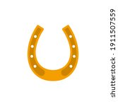 Golden horseshoe icon. Vector illustration. 