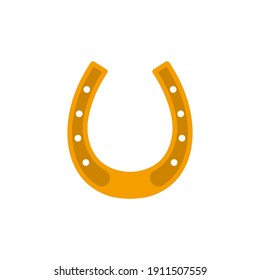 Golden horseshoe icon. Vector illustration. 