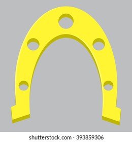 Golden horseshoe isolated. 