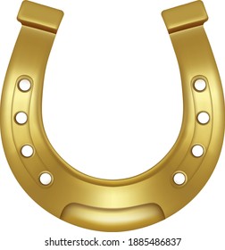 golden horseshoe isolated on white background