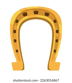 golden horseshoe luck isolated icon