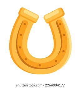 golden horseshoe luck isolated icon