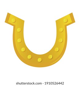 golden horseshoe luck saint patrick icon vector illustration design