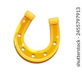 Golden horseshoe symbol of Good luck for St. Patrick