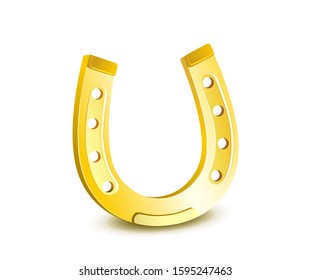 Golden horseshoe, 
Vector illustration isolated on white background
