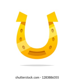 Golden horseshoe vector isolated illustration