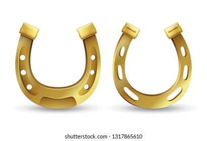 Golden horseshoes lucky St. Patrick's day symbol