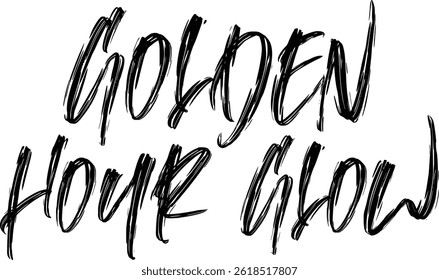 Golden Hour Glow Typography T-shirt Design, Beach T-shirt Design, summer retro boho design, Vintage Distressed, vector file, silhouette file, typewriter