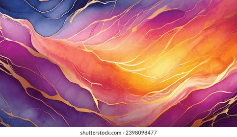 Golden Hour Marble: Sunset-inspired Background in High Resolution